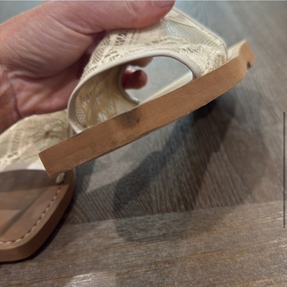Chloe Cream and Brown Slide Sandals Authentic - Picture 5 of 7